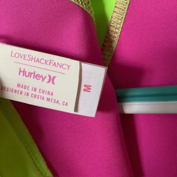 Love Shack Fancy x Hurley Max Solid Blocked Bow Cheeky Surf Swimsuit Medium NWT - Picture 6 of 12